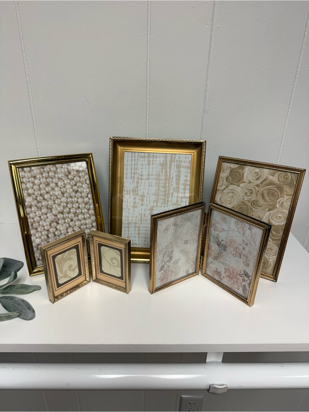 Vintage Mid-Century Brass & Goldtone Metal Picture Frame Bundle (Bundle of 5)